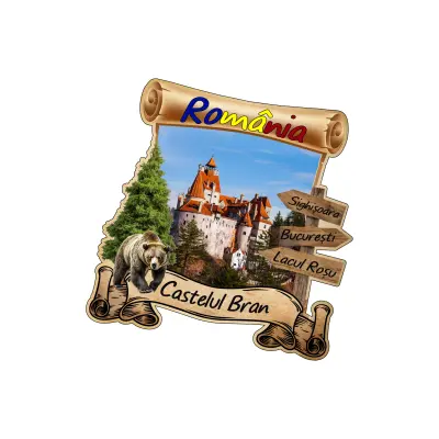 Castelul bran, romania, magnet papirus, model mgs 217
